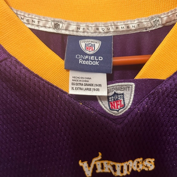 Minnesota Vikings Adrian Peterson Jersey Reebok Youth Boys size Extra Large - Picture 2 of 3